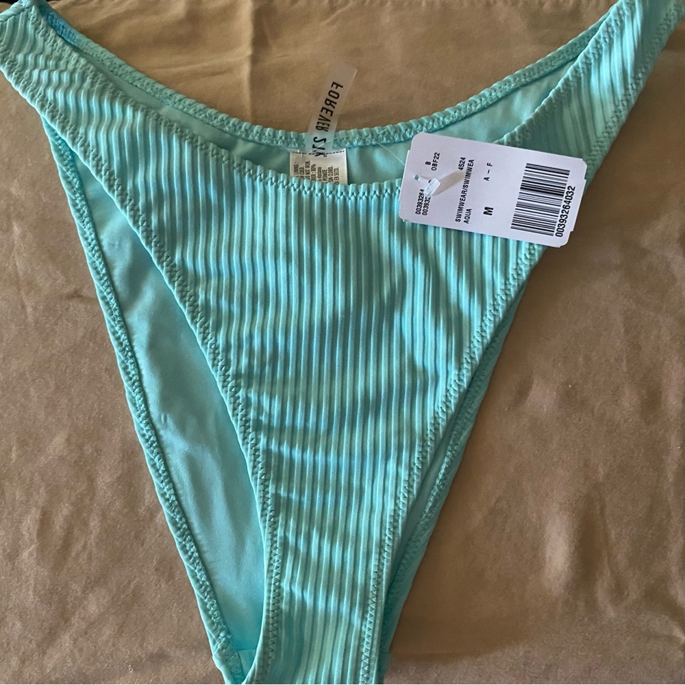 Forever 21 aqua ribbed bikini bottom